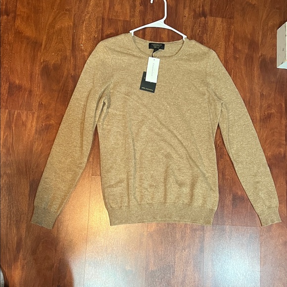 NWT tan size M charter club 100% cashmere crew neck sweater - Picture 1 of 4